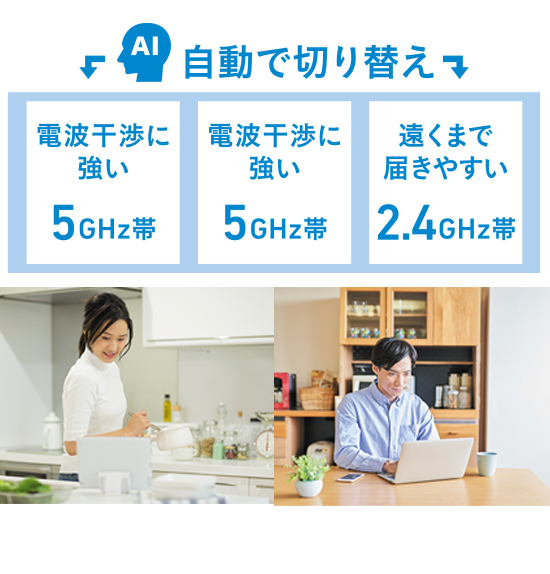 Wi-Fiの自動最適化で快適!